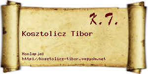 Kosztolicz Tibor névjegykártya