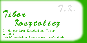 tibor kosztolicz business card